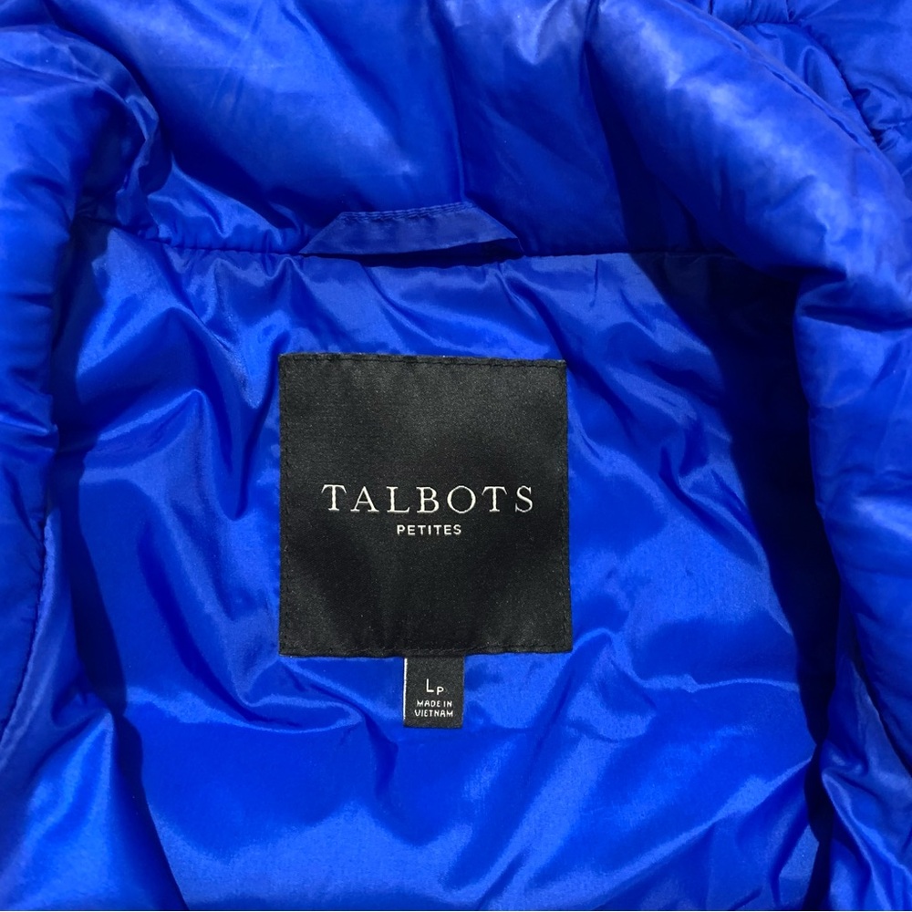 Talbots Petites Down Filled Quilted Puffer Vest Size Large Royal Blue Casual - Picture 3 of 6